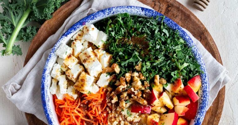 Salade de kale, pomme et féta