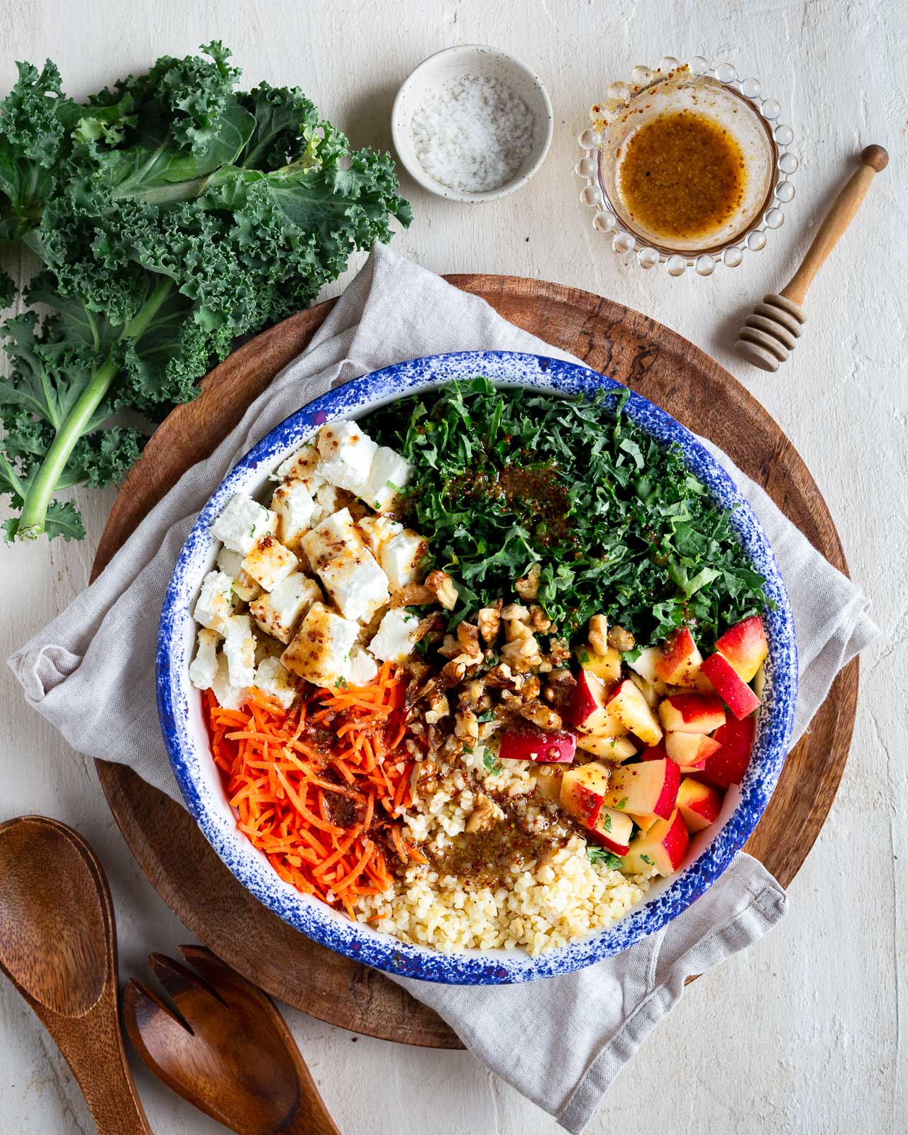Salade de kale, pomme et féta