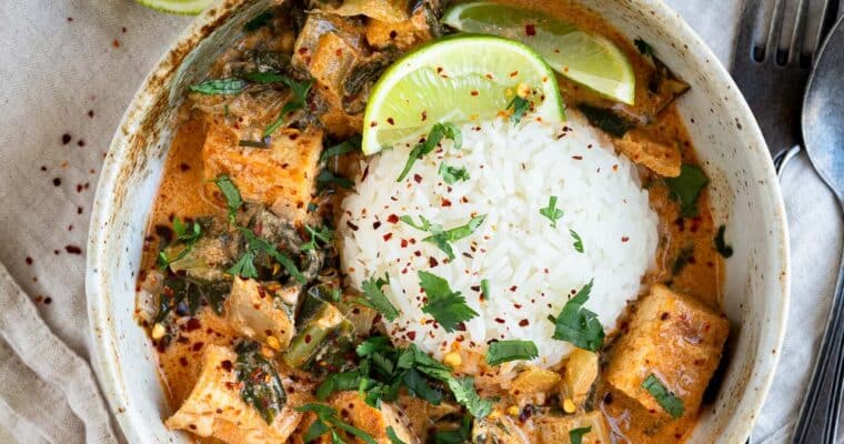Tofu et blettes au curry jaune