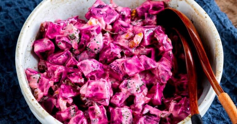 Salade betterave noix et yaourt facile